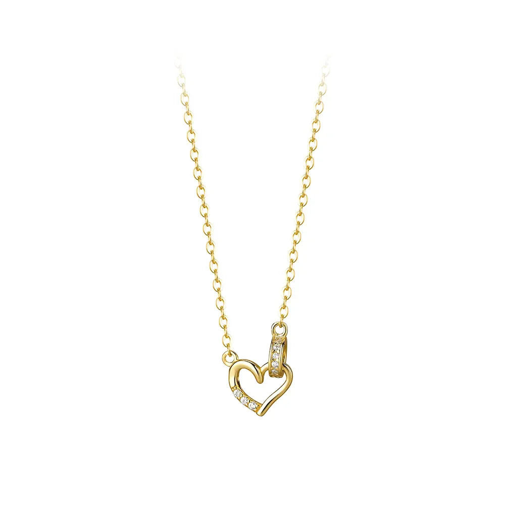 Dainty Circle Heart Pendant