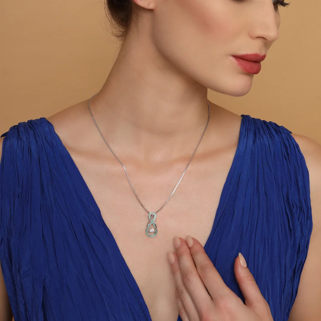 Emerald Green Infinity Birthstone Necklace -