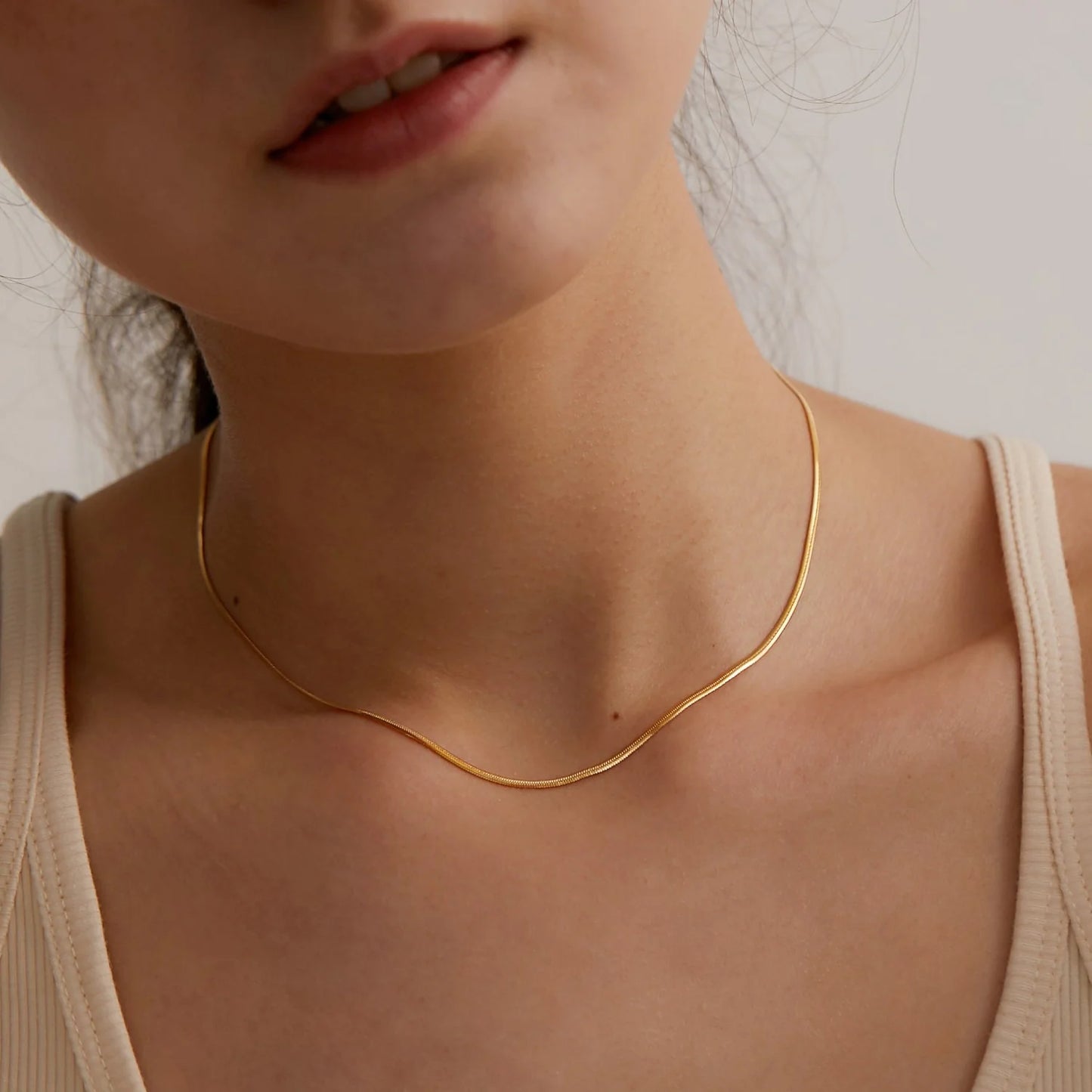 Layered Gold Plated Choker Necklace