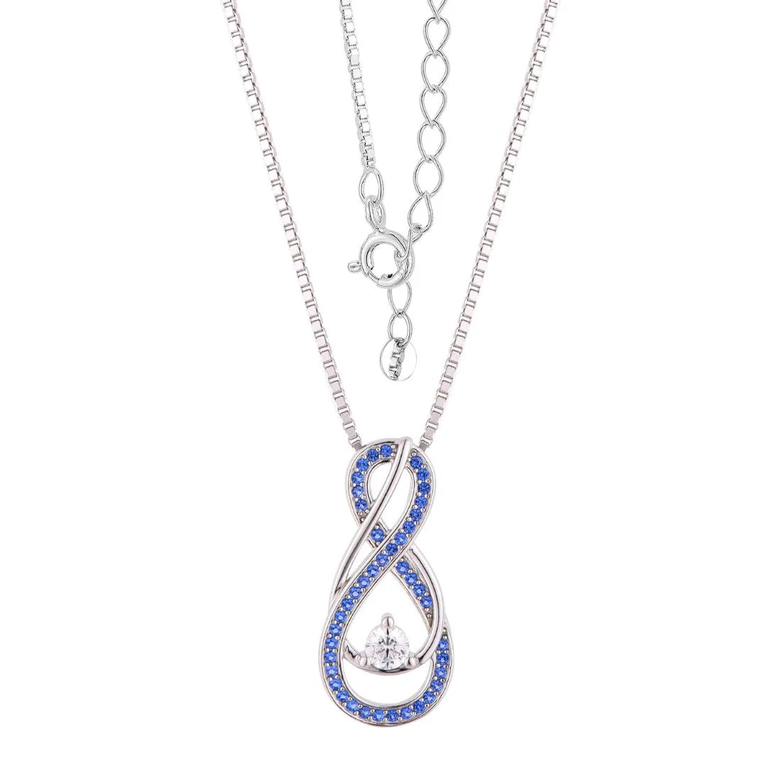 Blue Turquoise Infinity Birthstone Necklace 