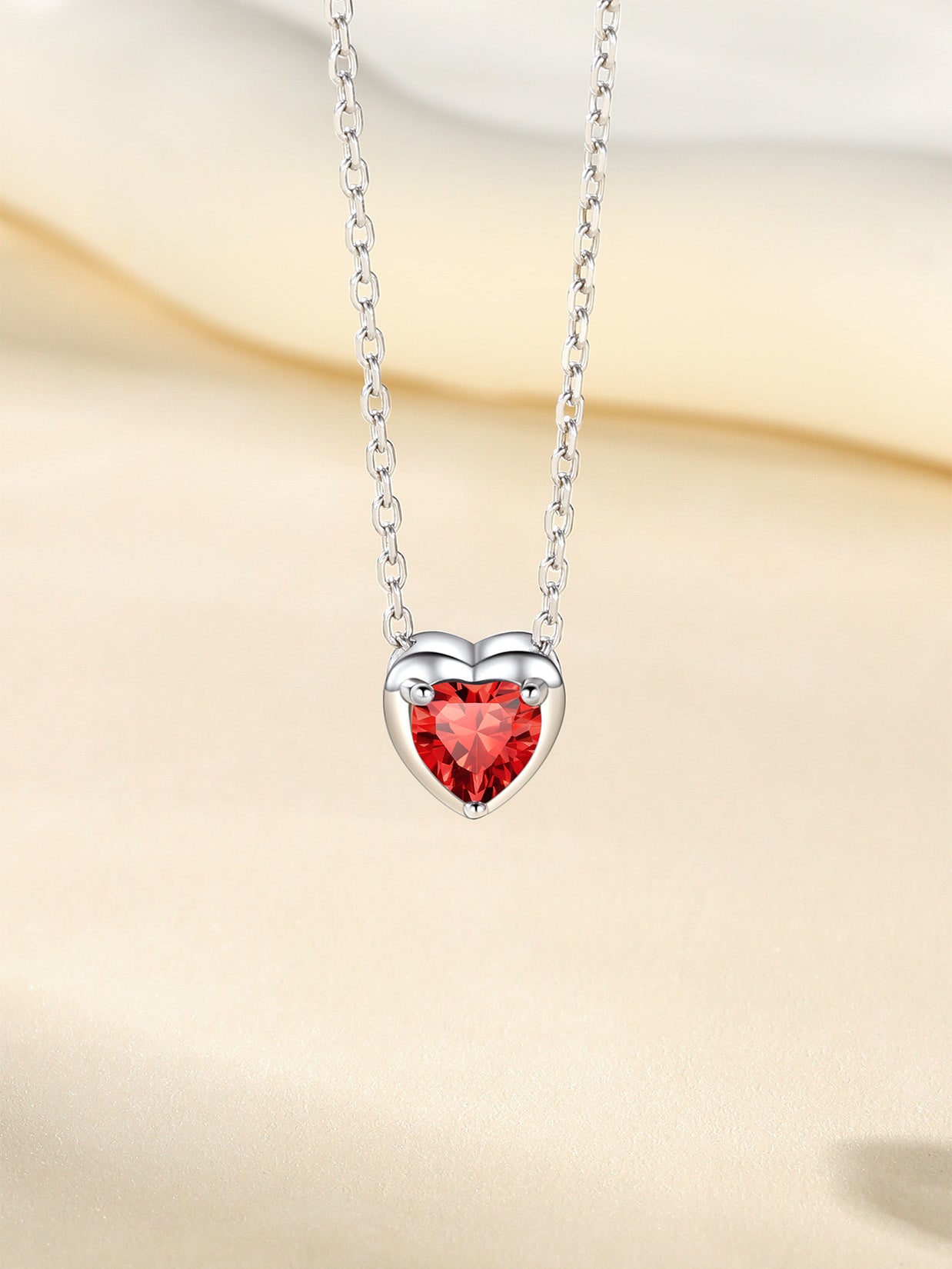 Women 925 Sterling Silver Birthstone Love Heart Necklace, Birthday Valentine'S Day Gift for Her