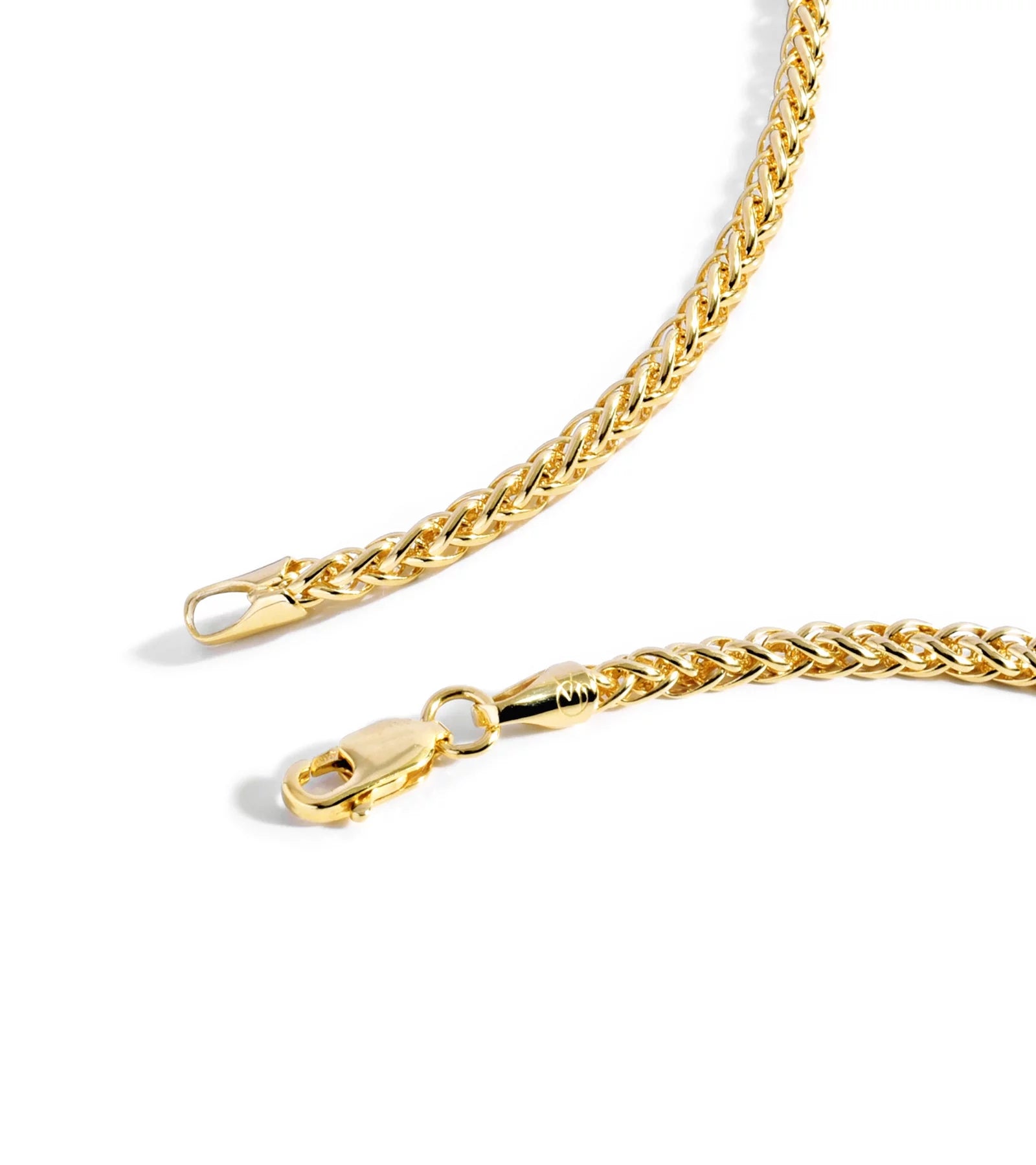 Gold Chain Necklace Collection - 14K Solid Yellow Gold Filled round Wheat/Palm Chain Necklaces for Women with Different Sizes (2.5Mm, or 3.2Mm)