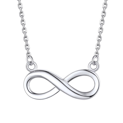 Infinity Pendant Necklace Sterling Silver Chain for Women Eternity Love