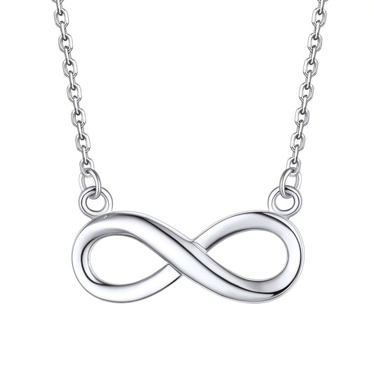 Infinity Pendant Necklace Sterling Silver Chain for Women Eternity Love