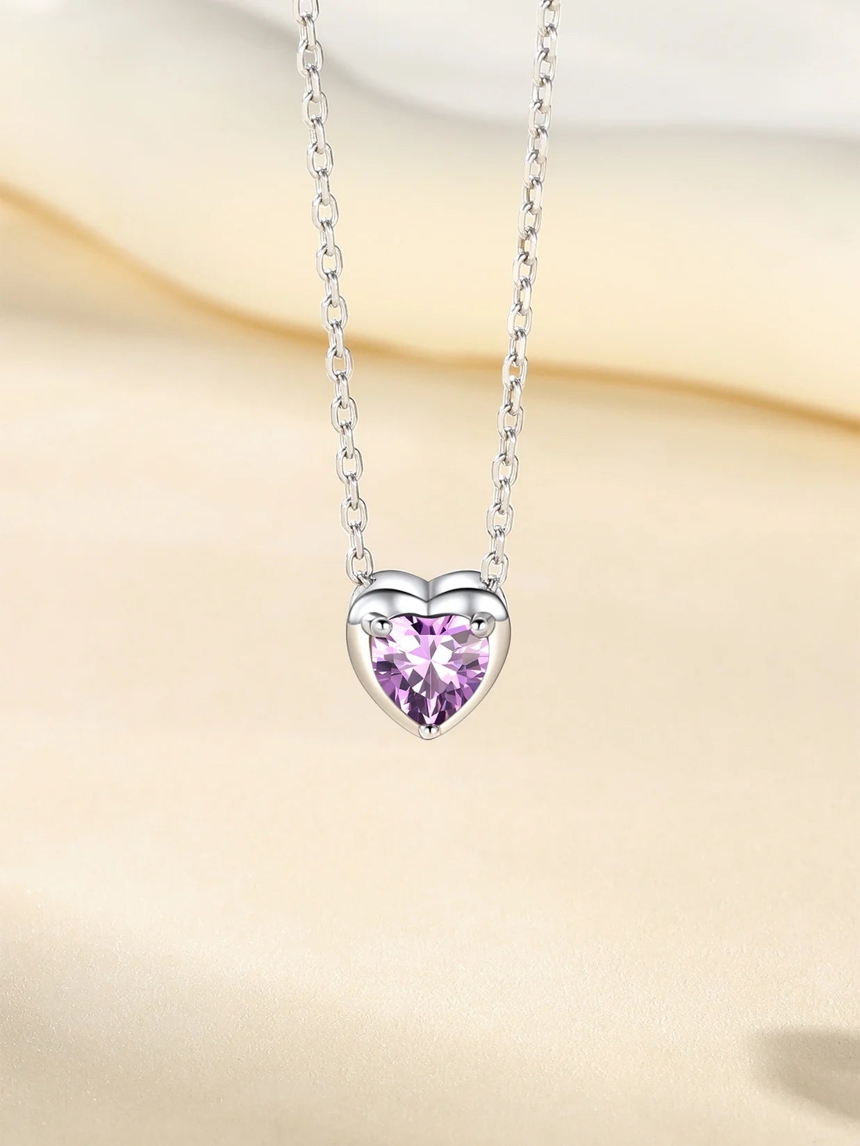 Women 925 Sterling Silver Birthstone Love Heart Necklace, Women Birthday Mother'S Day Gift
