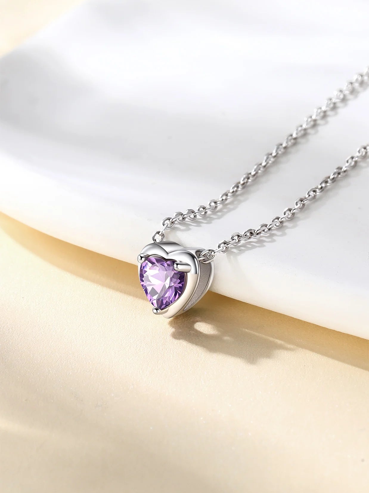 Women 925 Sterling Silver Birthstone Love Heart Necklace, Women Birthday Mother'S Day Gift
