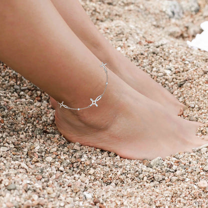 Mothers Day Gifts S925 Sterling Silver Cross Celtic Knot Ankle Bracelets Mothers Day Gifts for Mom