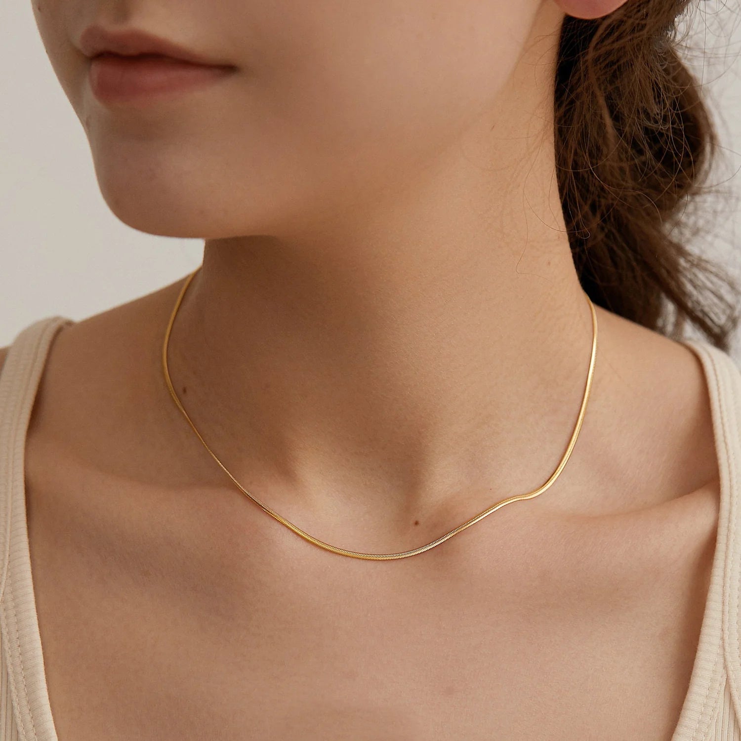 Layered Gold Plated Choker Necklace