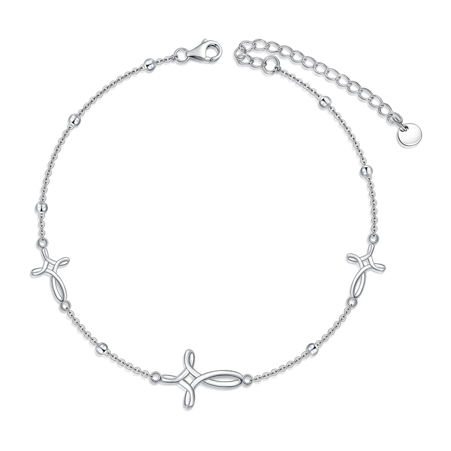 Mothers Day Gifts S925 Sterling Silver Cross Celtic Knot Ankle Bracelets Mothers Day Gifts for Mom