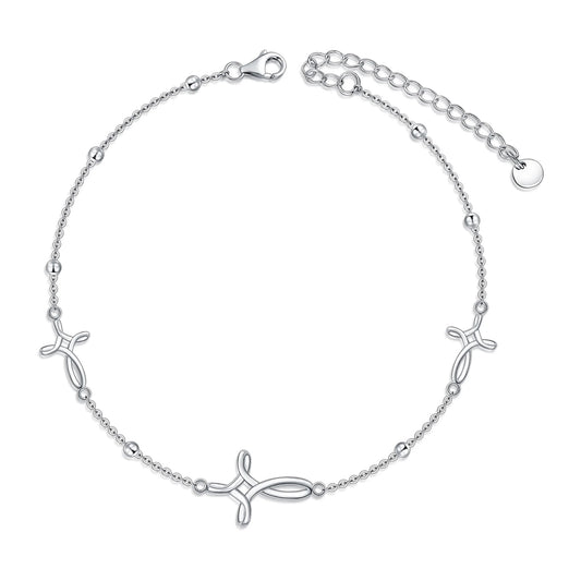 Mothers Day Gifts S925 Sterling Silver Cross Celtic Knot Ankle Bracelets Mothers Day Gifts for Mom