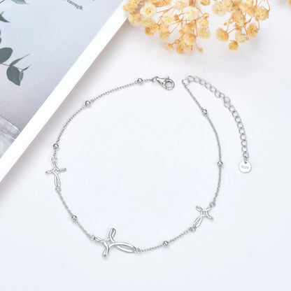 Mothers Day Gifts S925 Sterling Silver Cross Celtic Knot Ankle Bracelets Mothers Day Gifts for Mom