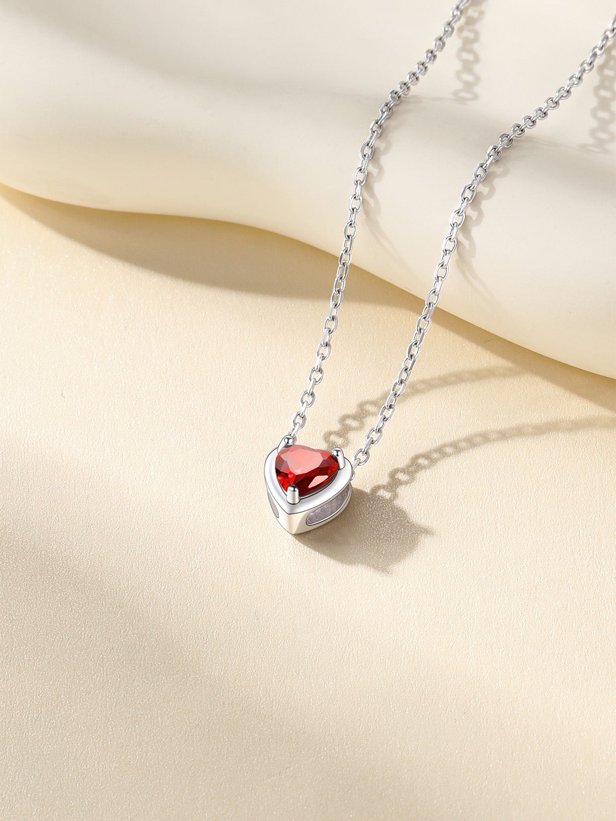 Women 925 Sterling Silver Birthstone Love Heart Necklace, Birthday Valentine'S Day Gift for Her