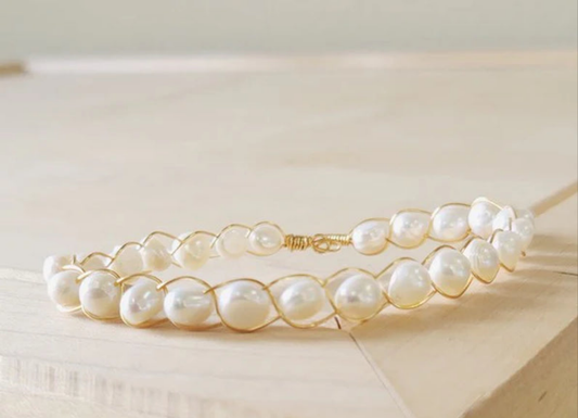 Genuine Freshwater Pearl Beaded Wire Wrapped