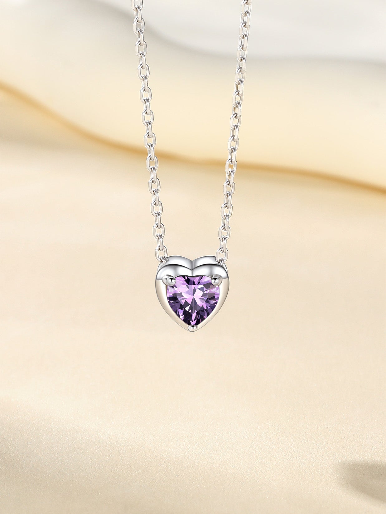 Women 925 Sterling Silver Birthstone Love Heart Necklace, Valentine'S Day Jewelry Gifts for Her