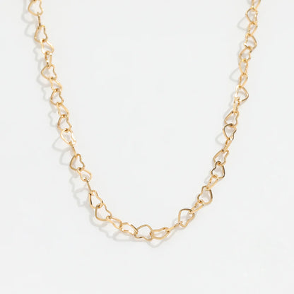Dainty Hollow Heart Choker in Gold-Plated 