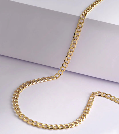 Gold Chain Necklace Collection - 14K Solid Yellow Gold Filled Miami Cuban Curb Link Chain Necklaces for Women