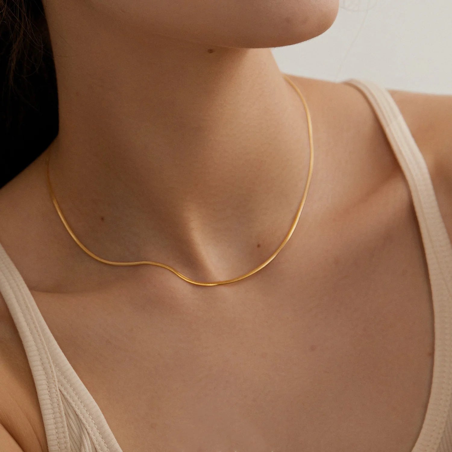 Layered Gold Plated Choker Necklace