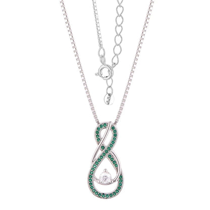 Emerald Green Infinity Birthstone Necklace -