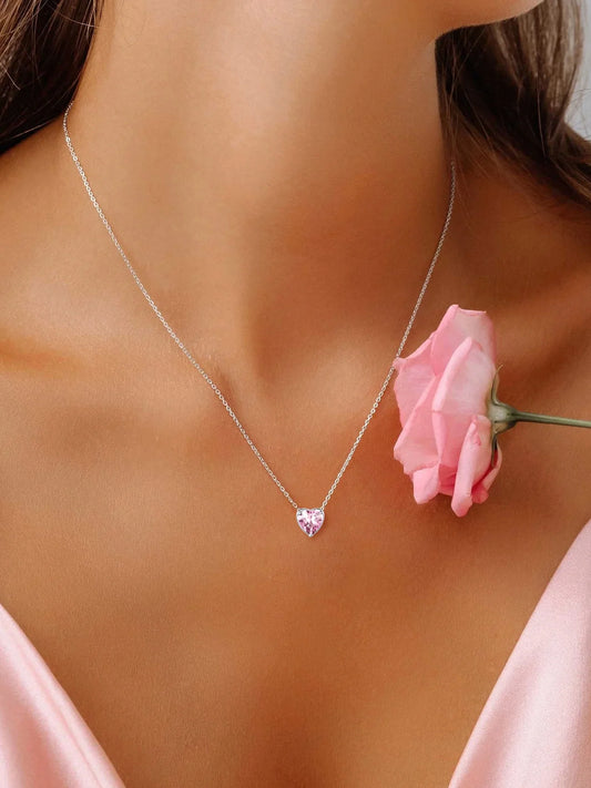 Women 925 Sterling Silver Birthstone Love Heart Necklace, Jewelry Gifts for Women Mom