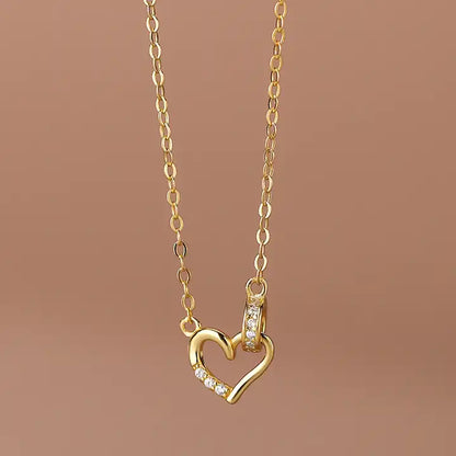 Dainty Circle Heart Pendant
