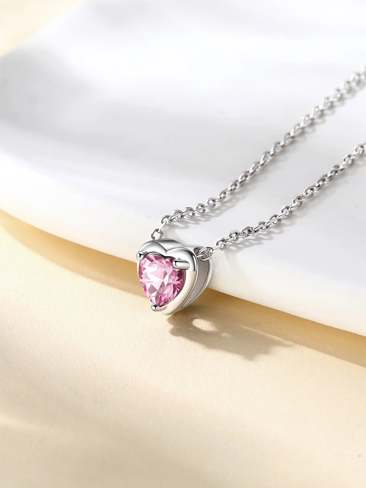 Women 925 Sterling Silver Birthstone Love Heart Necklace, Jewelry Gifts for Women Mom