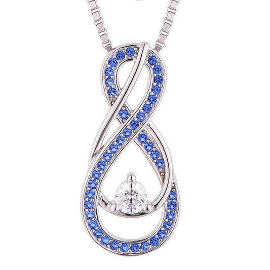 Blue Turquoise Infinity Birthstone Necklace 