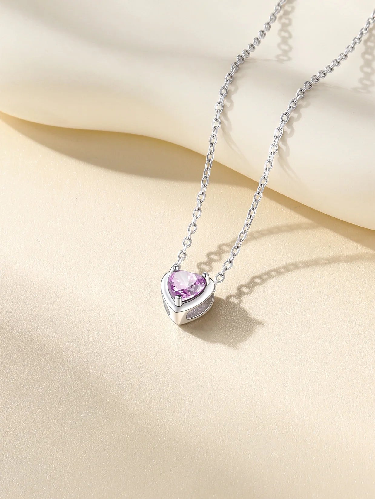 Women 925 Sterling Silver Birthstone Love Heart Necklace, Women Birthday Mother'S Day Gift
